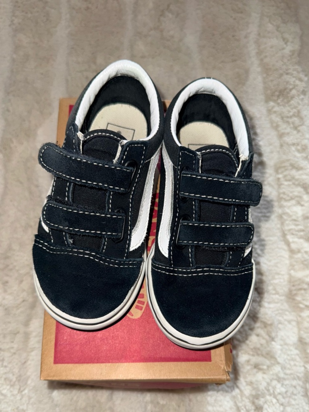 Vans Kids Black and White Double Strap Sneakers 🦓